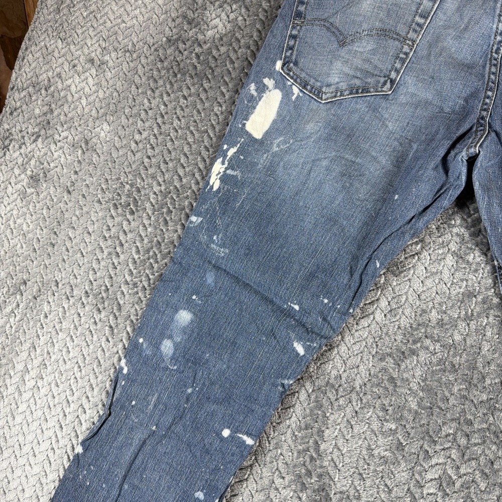 Levis 511 Slim Jeans Mens 34x32 Medium Wash Blue Stretch Denim Stained - Picture 13 of 16
